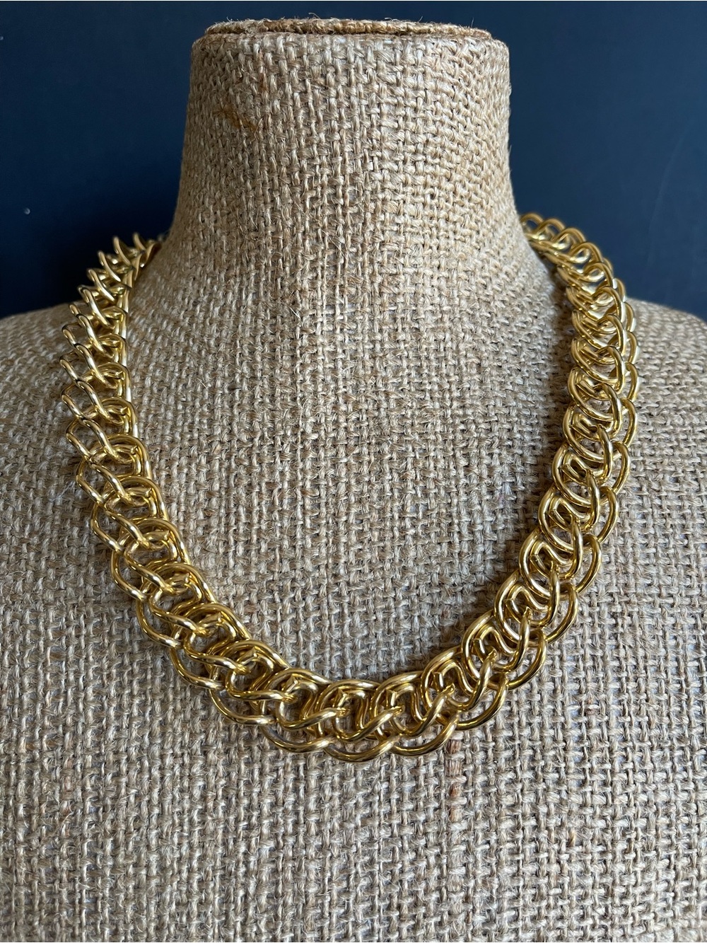 Vintage Anne Klein Gold Chain Link Necklace.